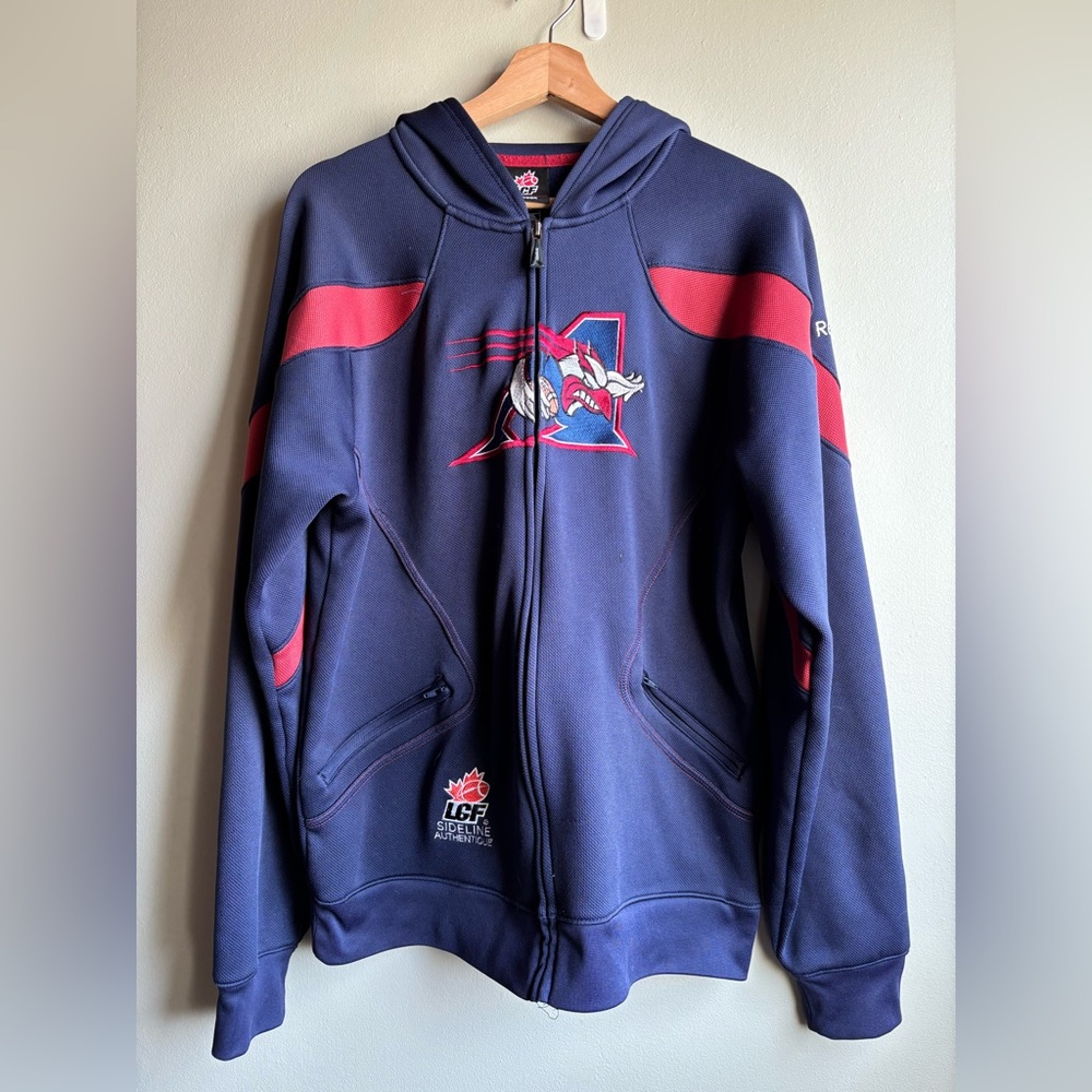 Reebok Navy and Red Performance Full-Zip Hoodie Jacket